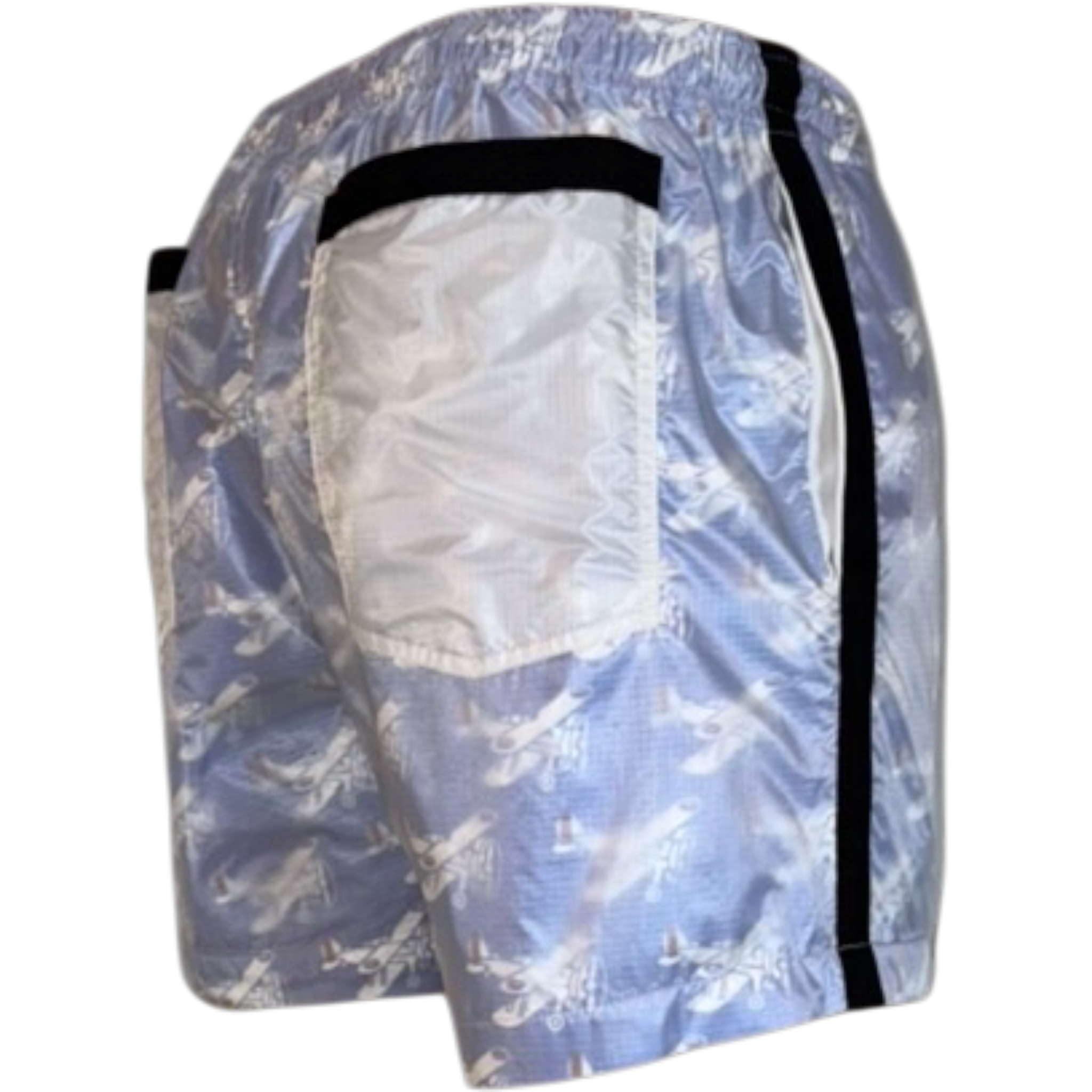 Blue jacket with white patterns on a transparent background
