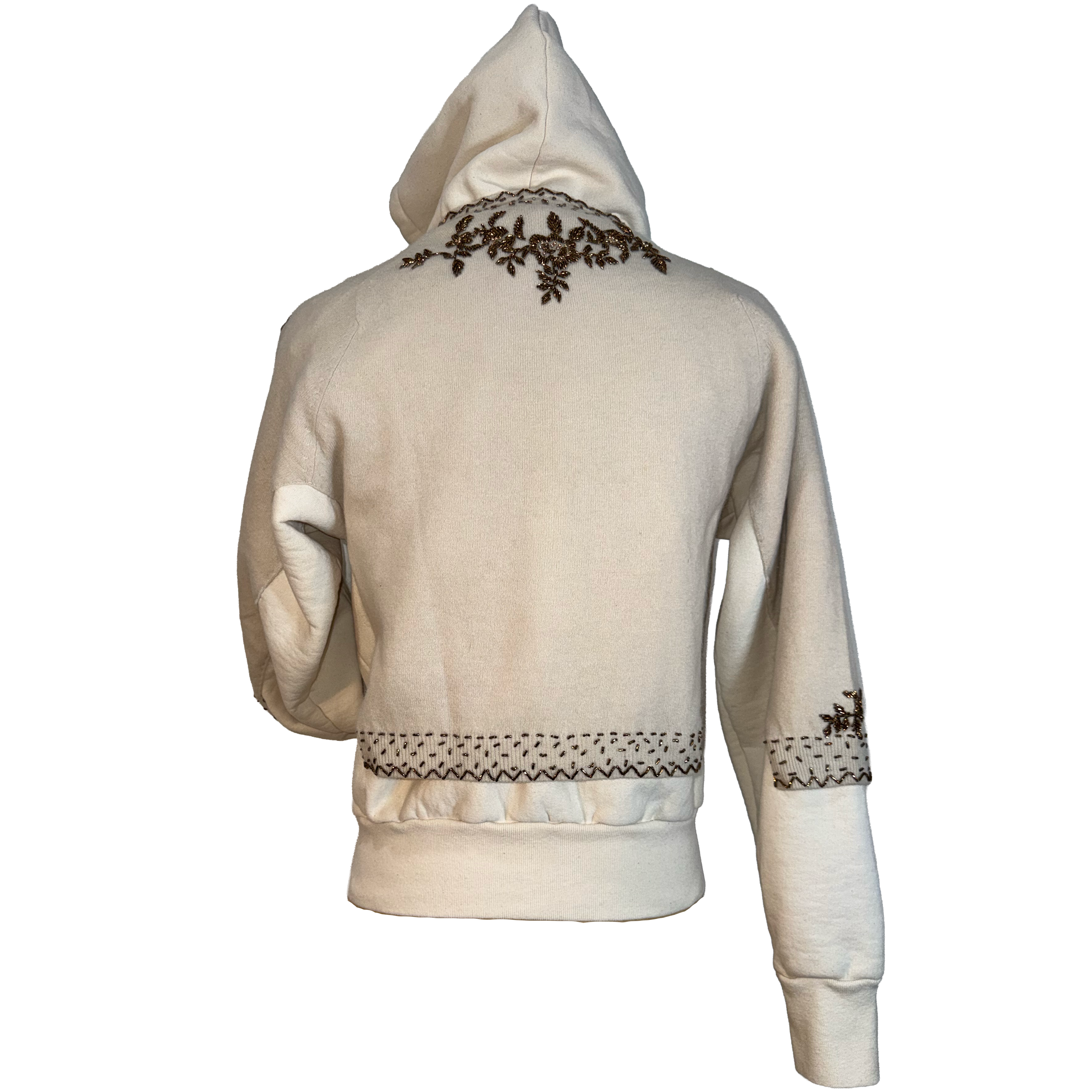 Beaded Sweater Zipper Hoodie