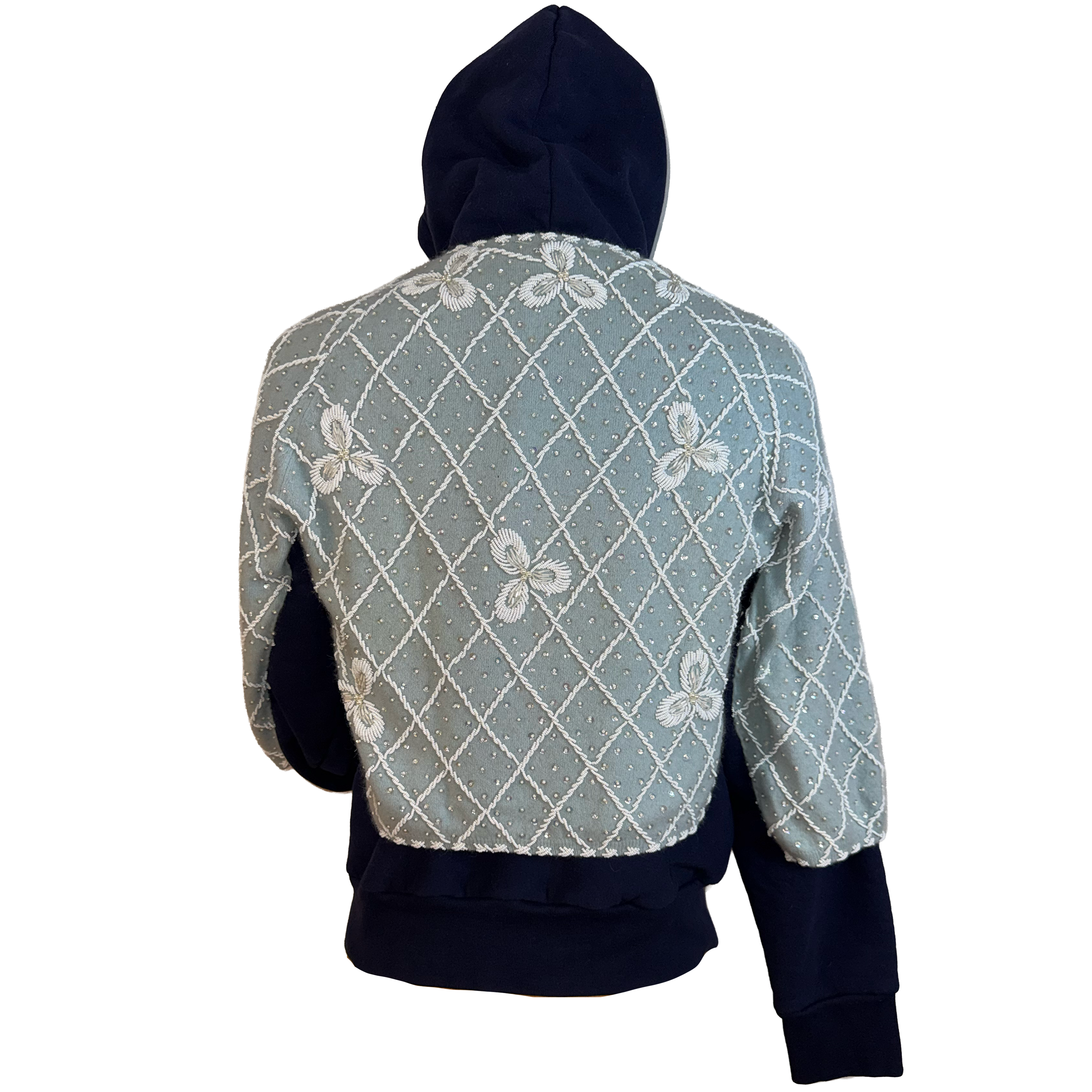 Beaded Sweater Zipper Hoodie