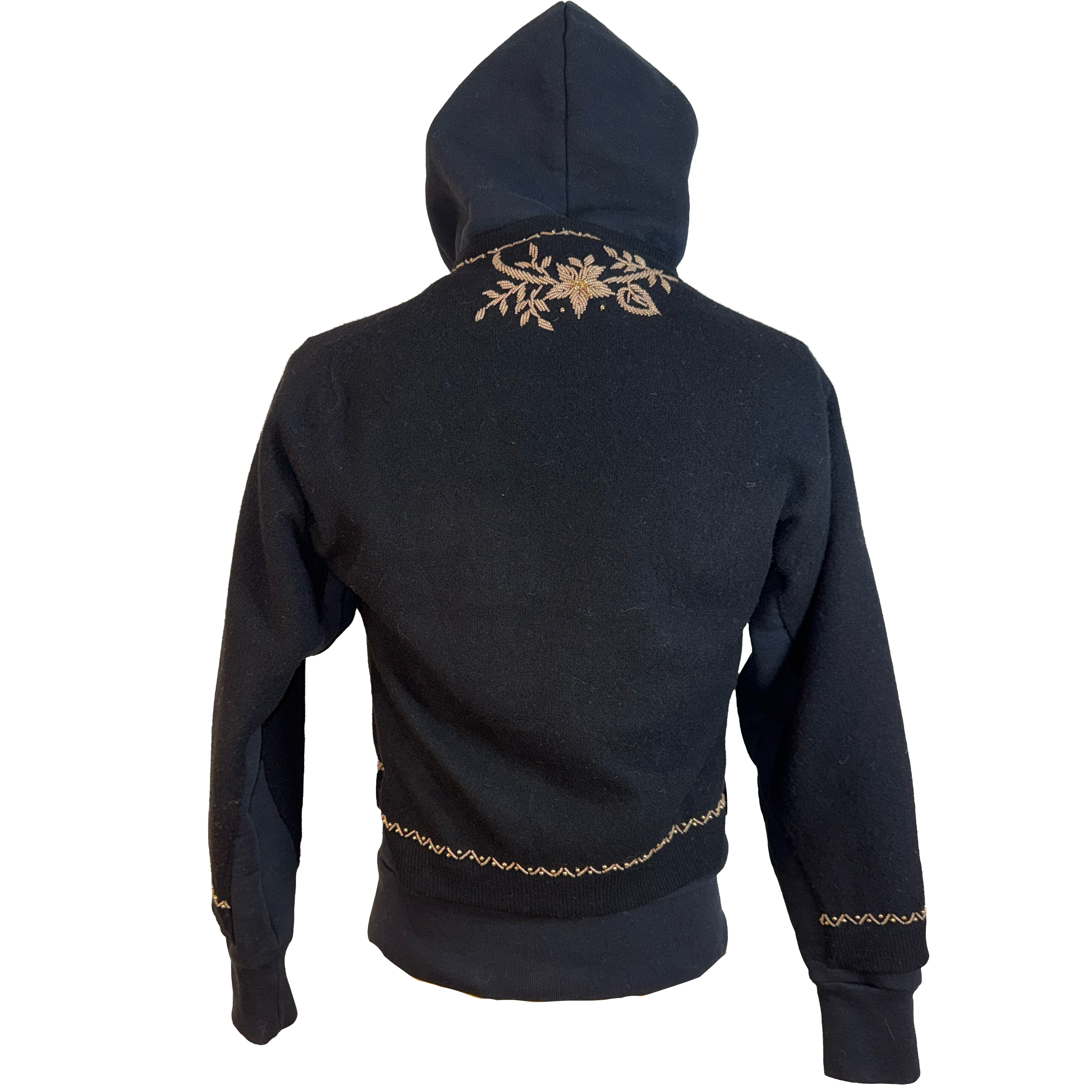Beaded Sweater Zipper Hoodie