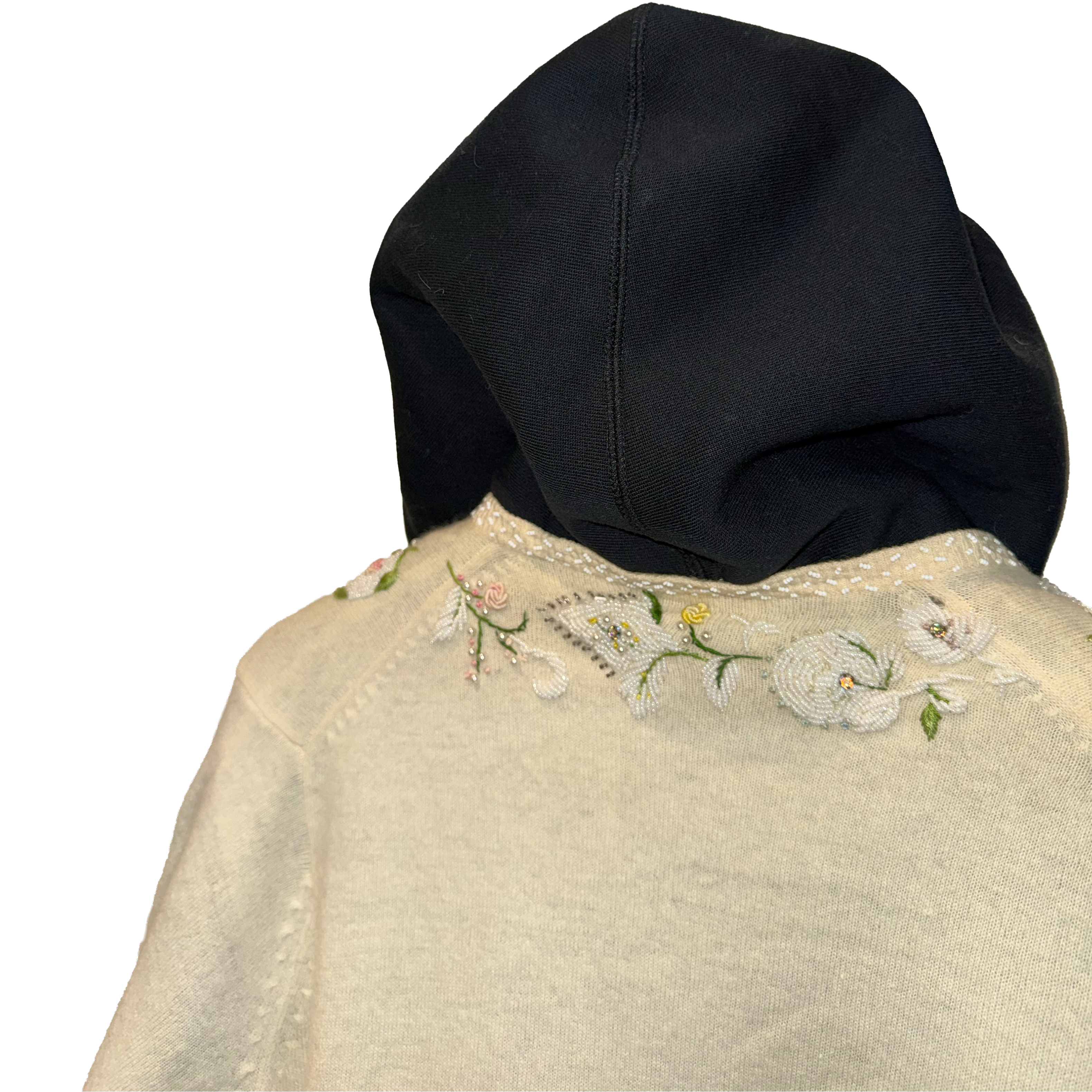 Beaded Sweater Zipper Hoodie