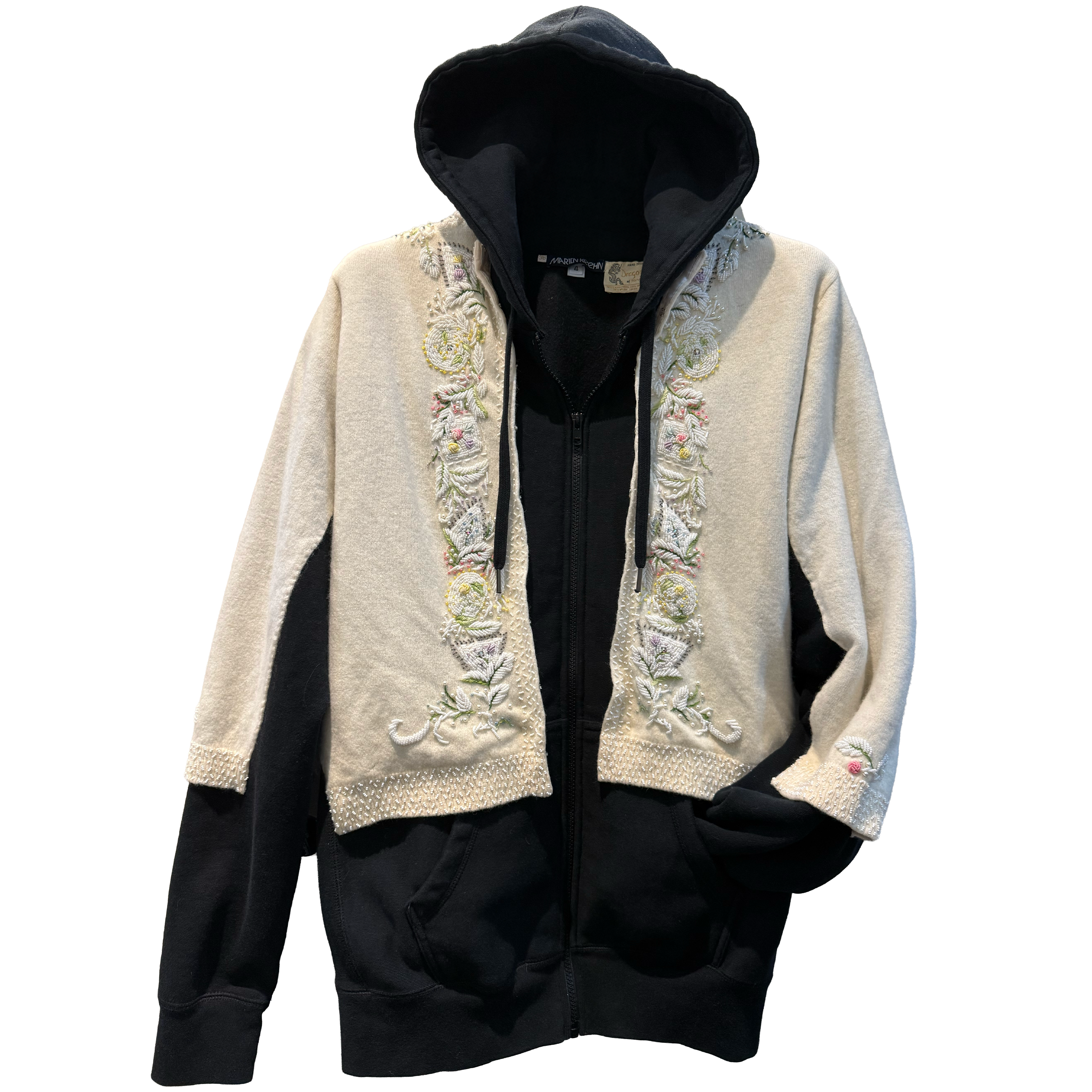 Beaded Sweater Zipper Hoodie