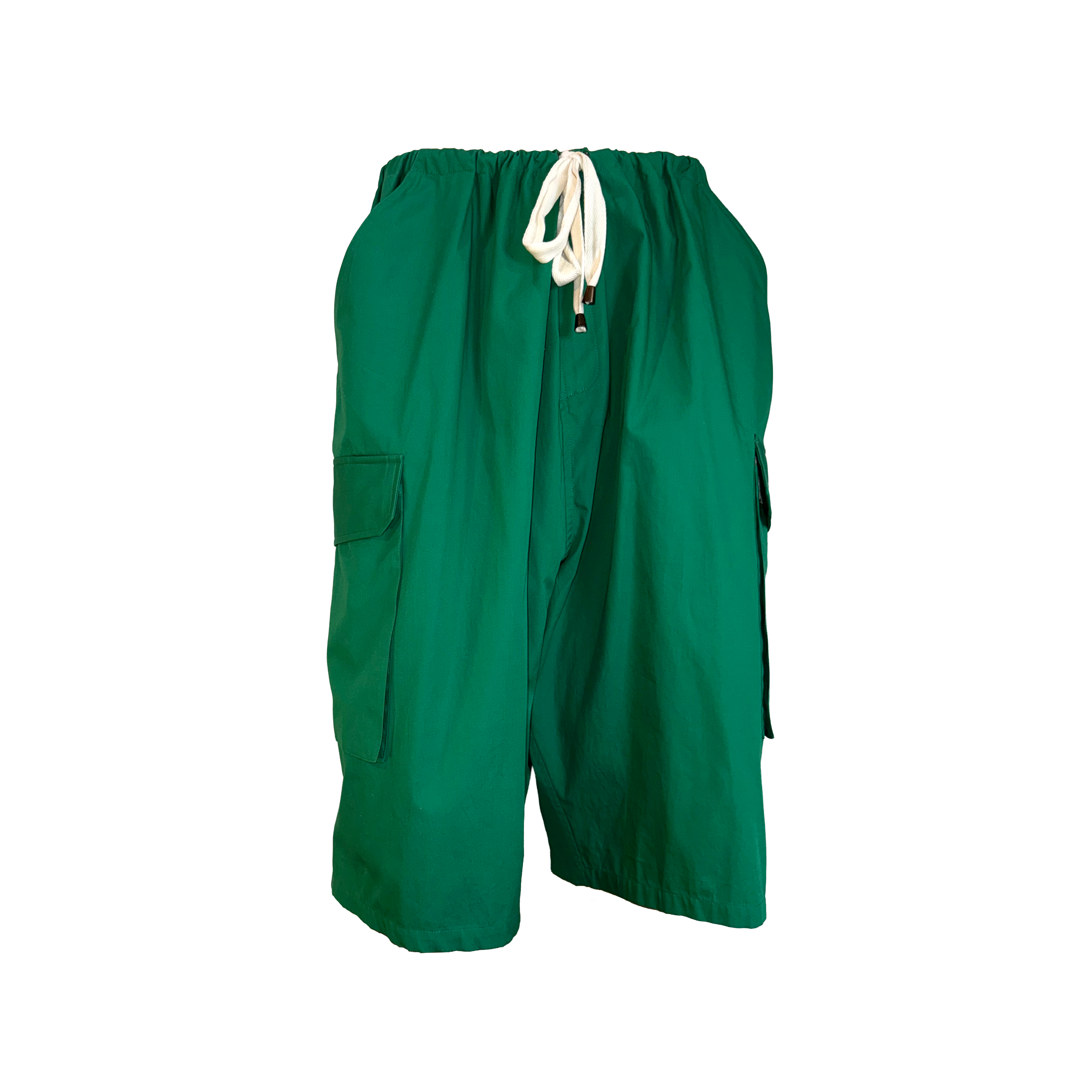 Poplin Drawstring Cargo Shorts