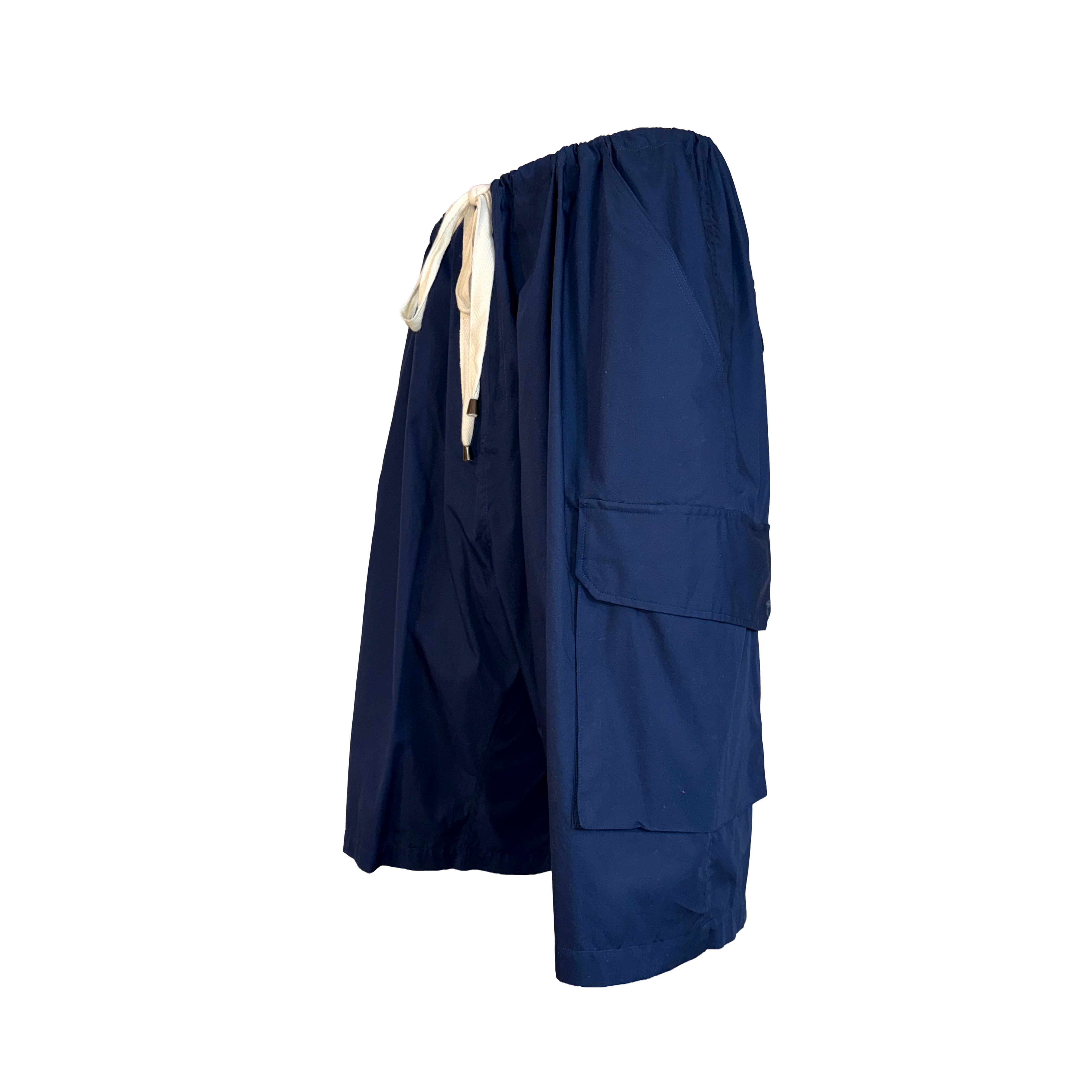 Poplin Drawstring Cargo Shorts