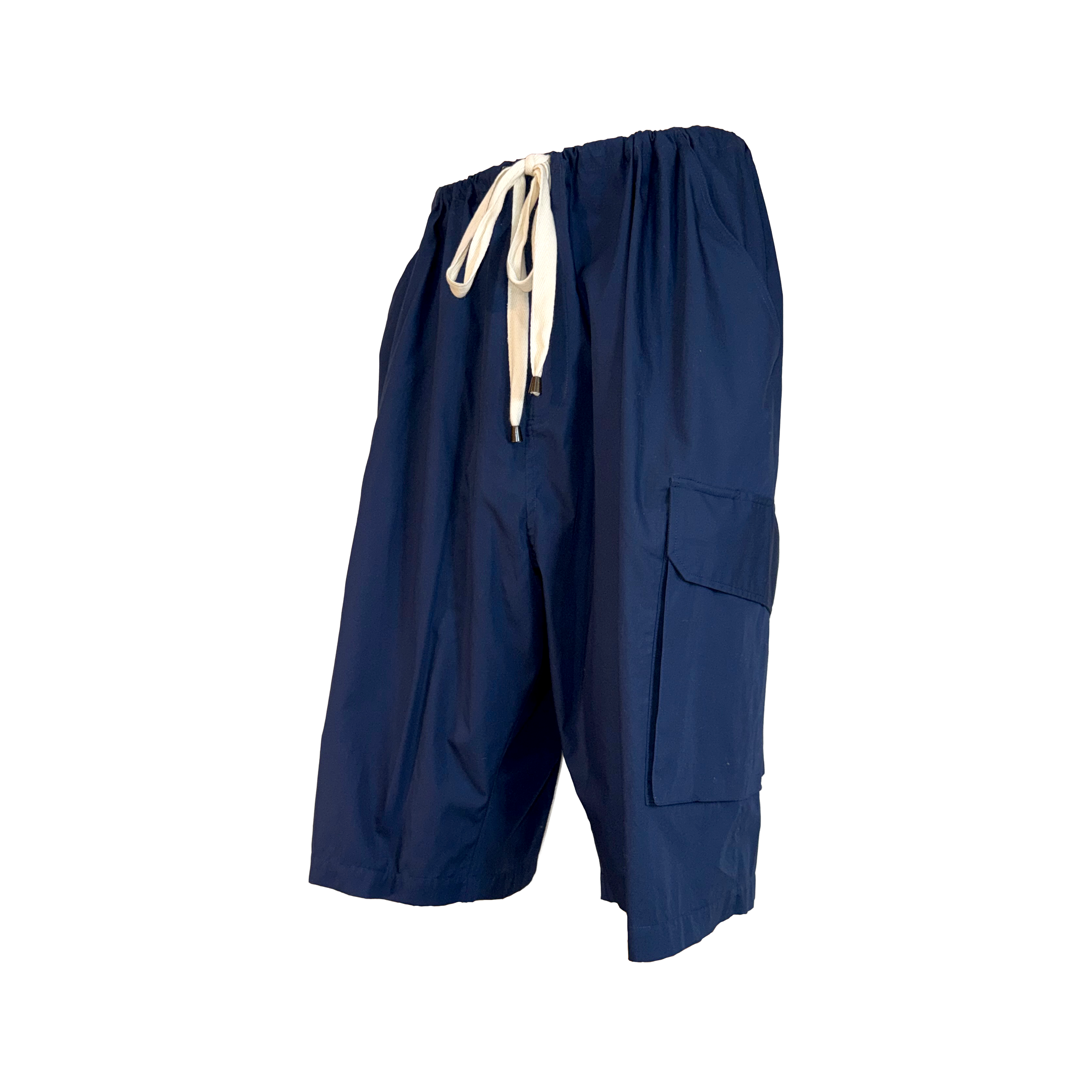 Poplin Drawstring Cargo Shorts