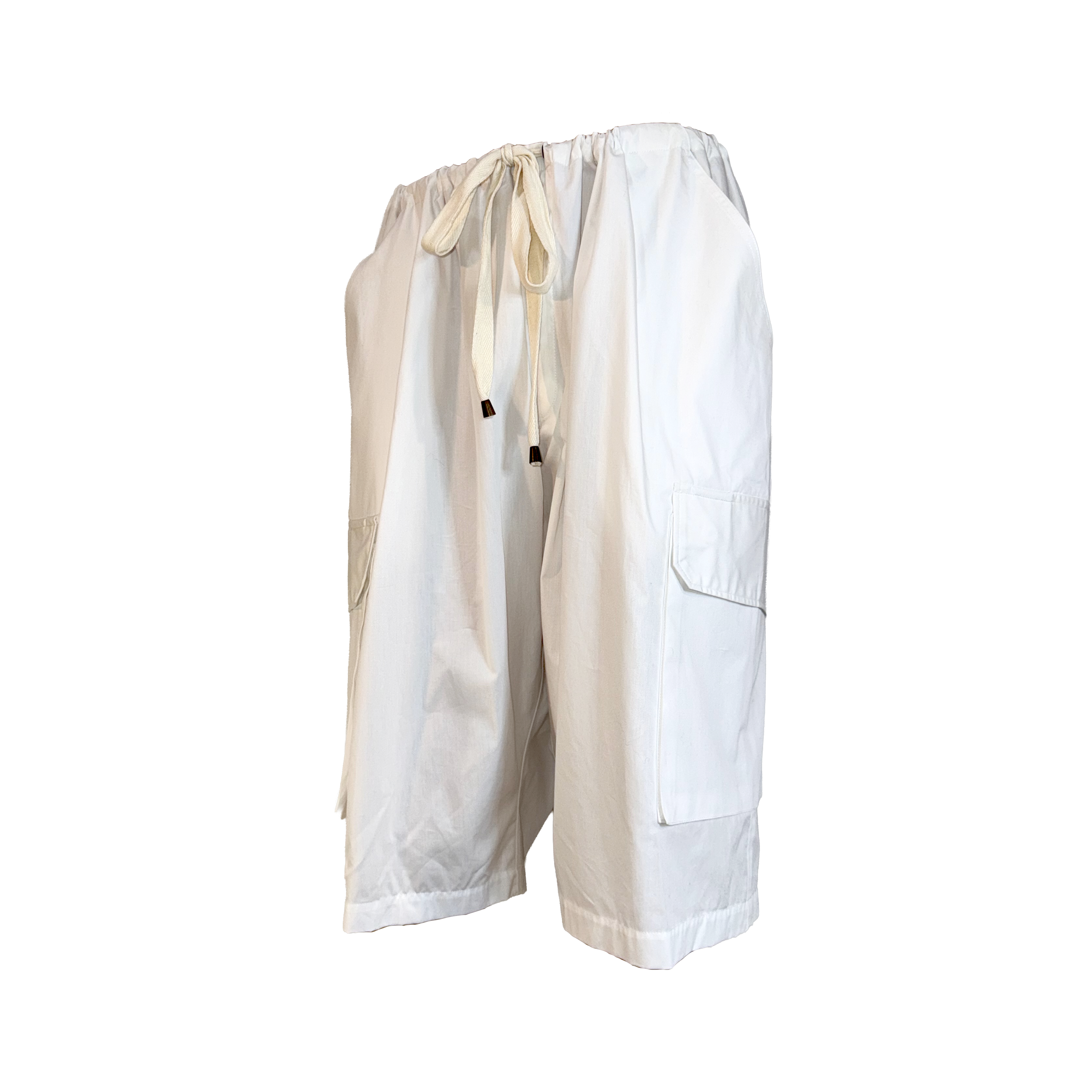 Poplin Drawstring Cargo Shorts