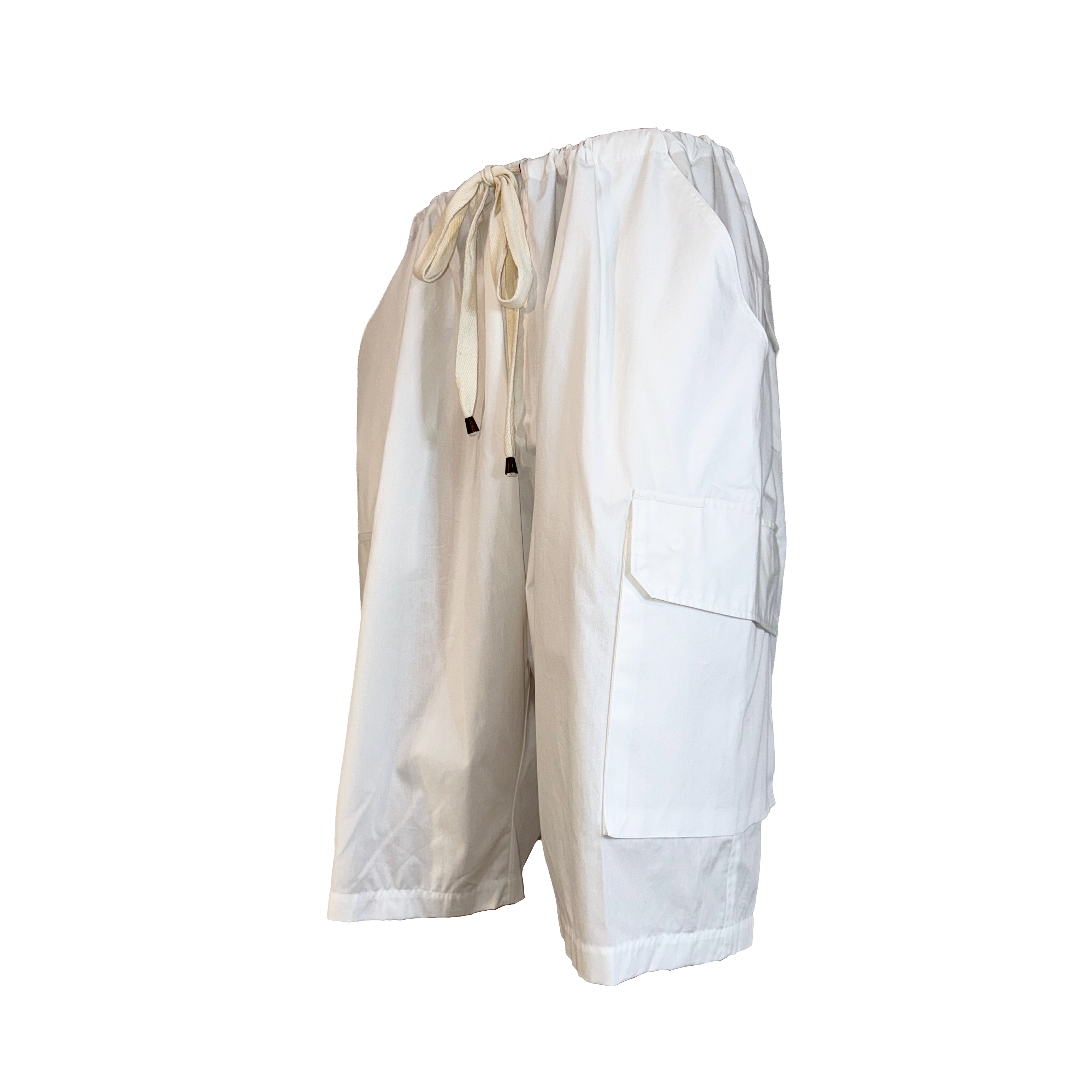 Poplin Drawstring Cargo Shorts