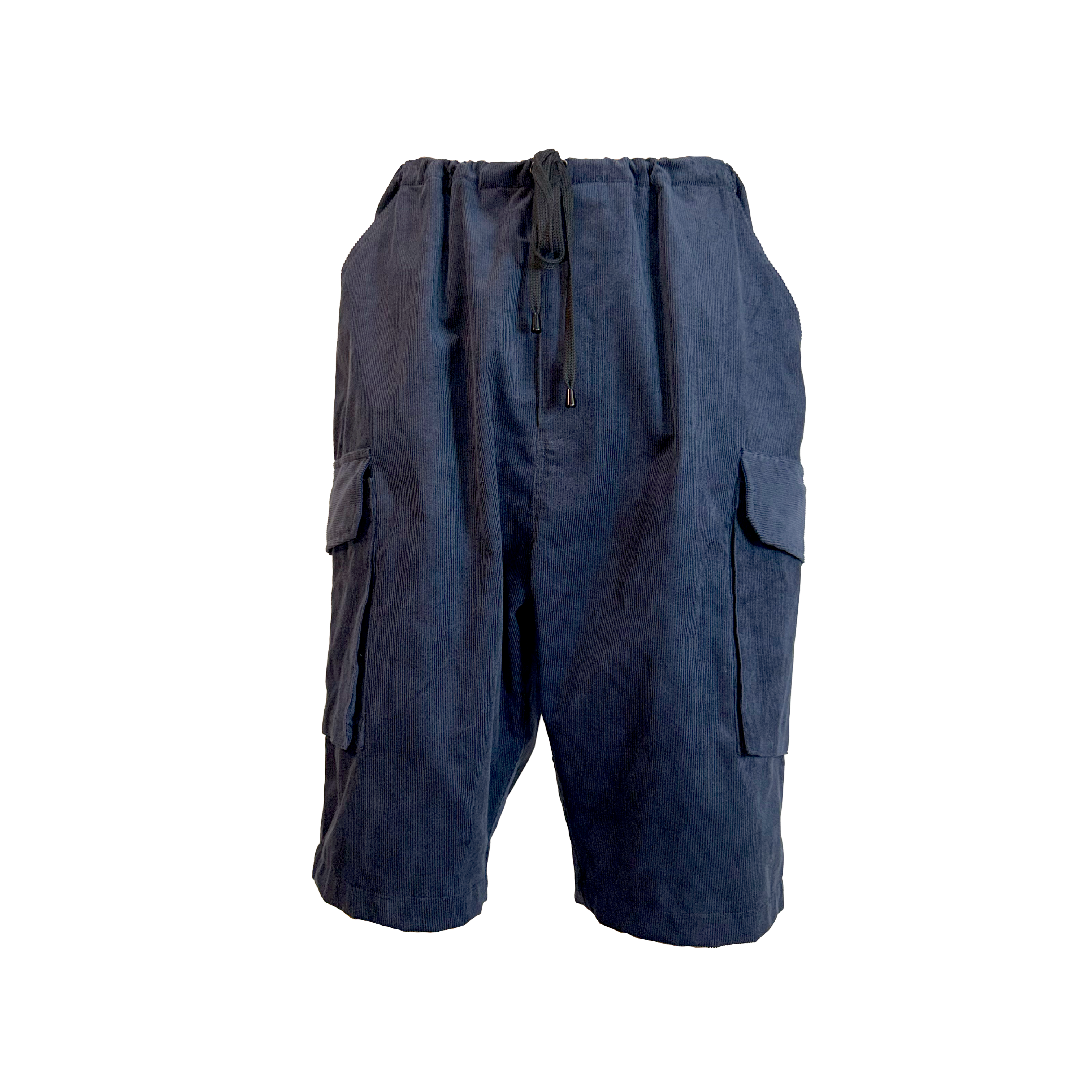 Corduroy Drawstring Cargo Shorts