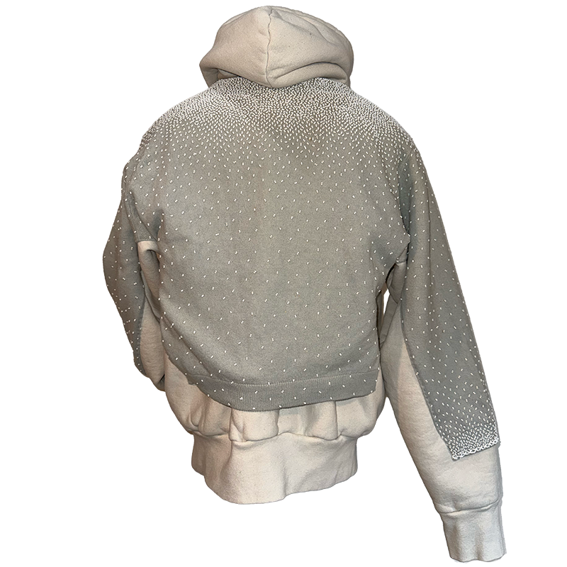 Beaded Sweater Zipper Hoodie