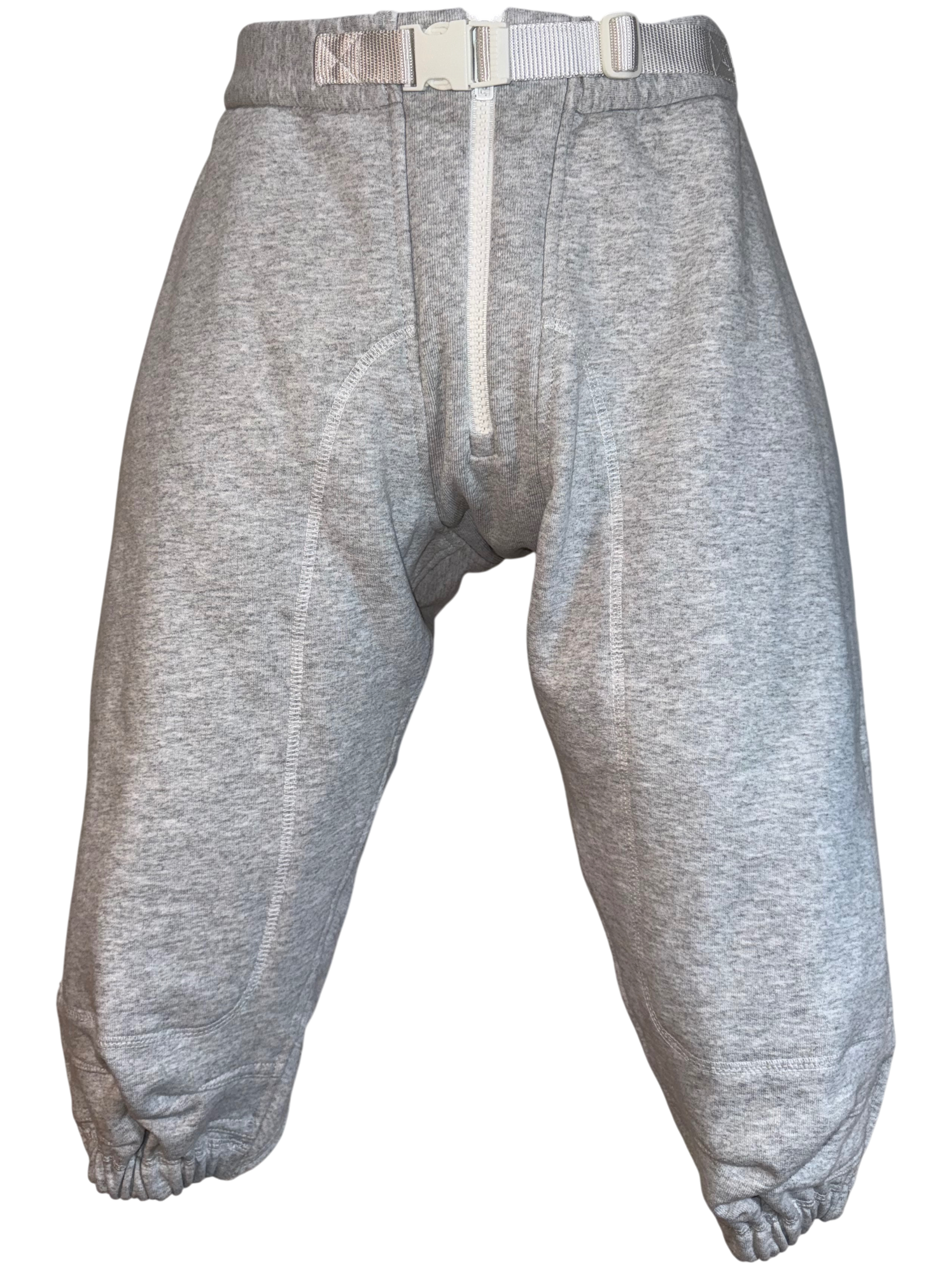 Gray sweatpants on a white background.