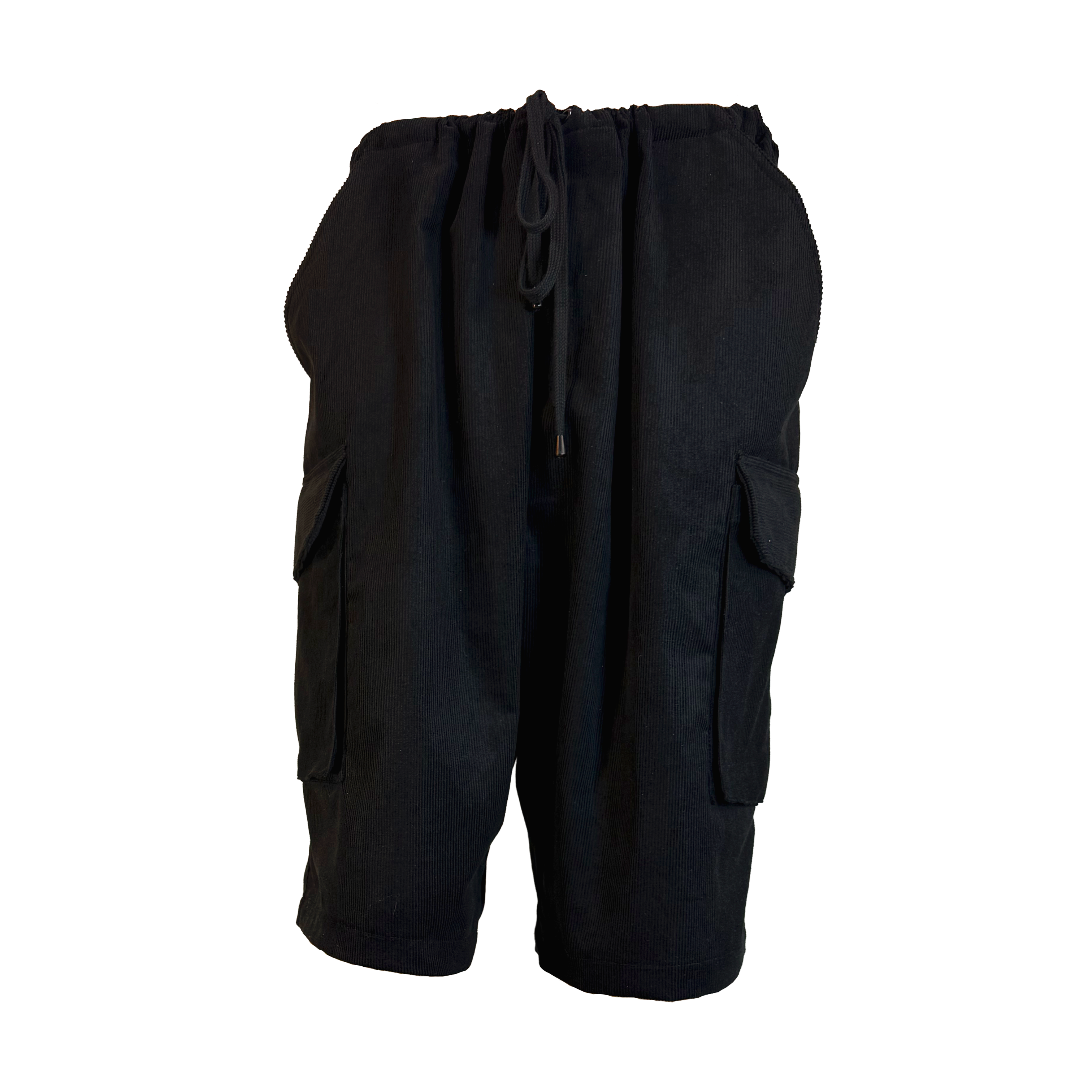 Corduroy Drawstring Cargo Shorts