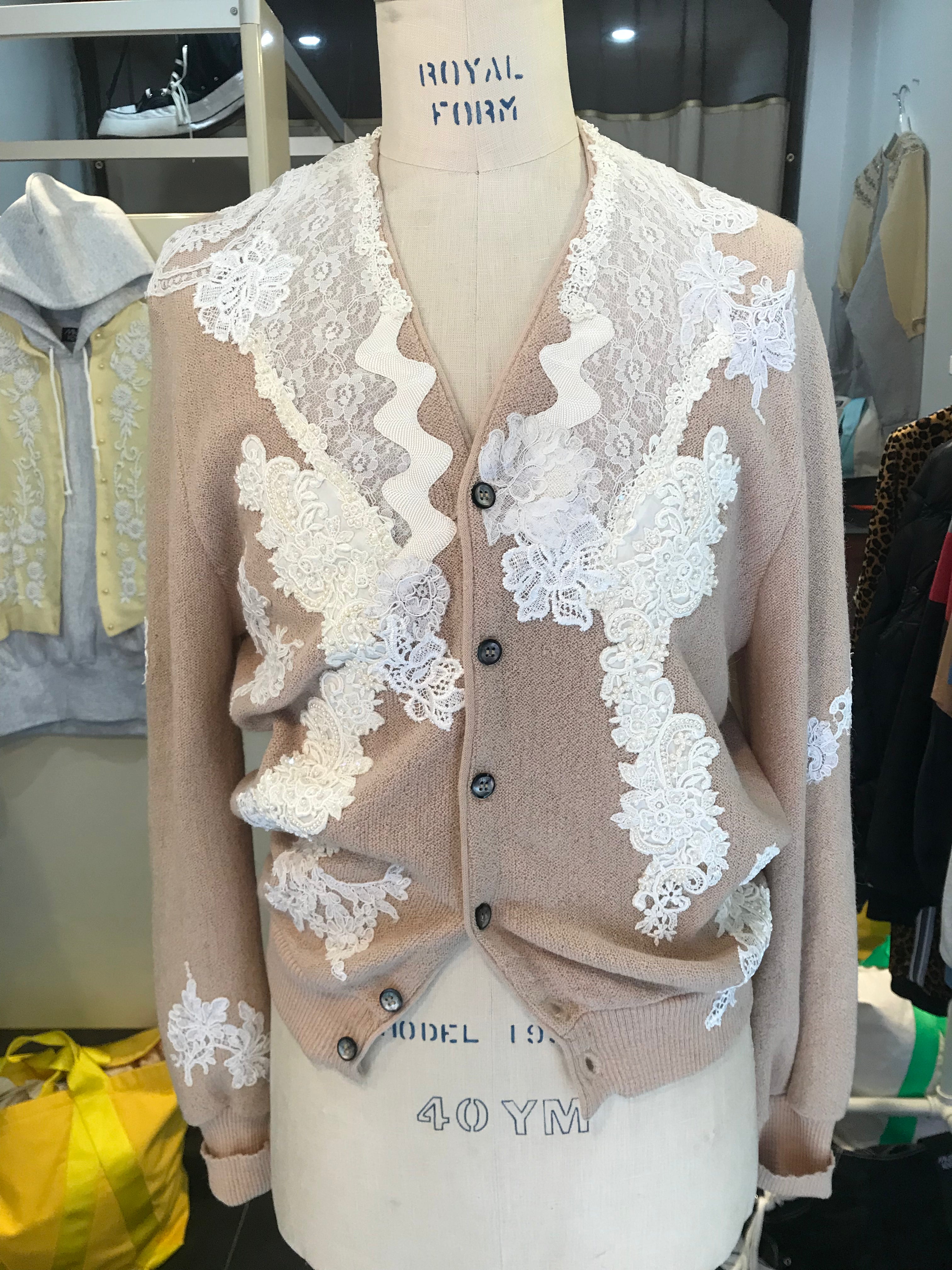 Bridal Lace Embellished Golf Sweater