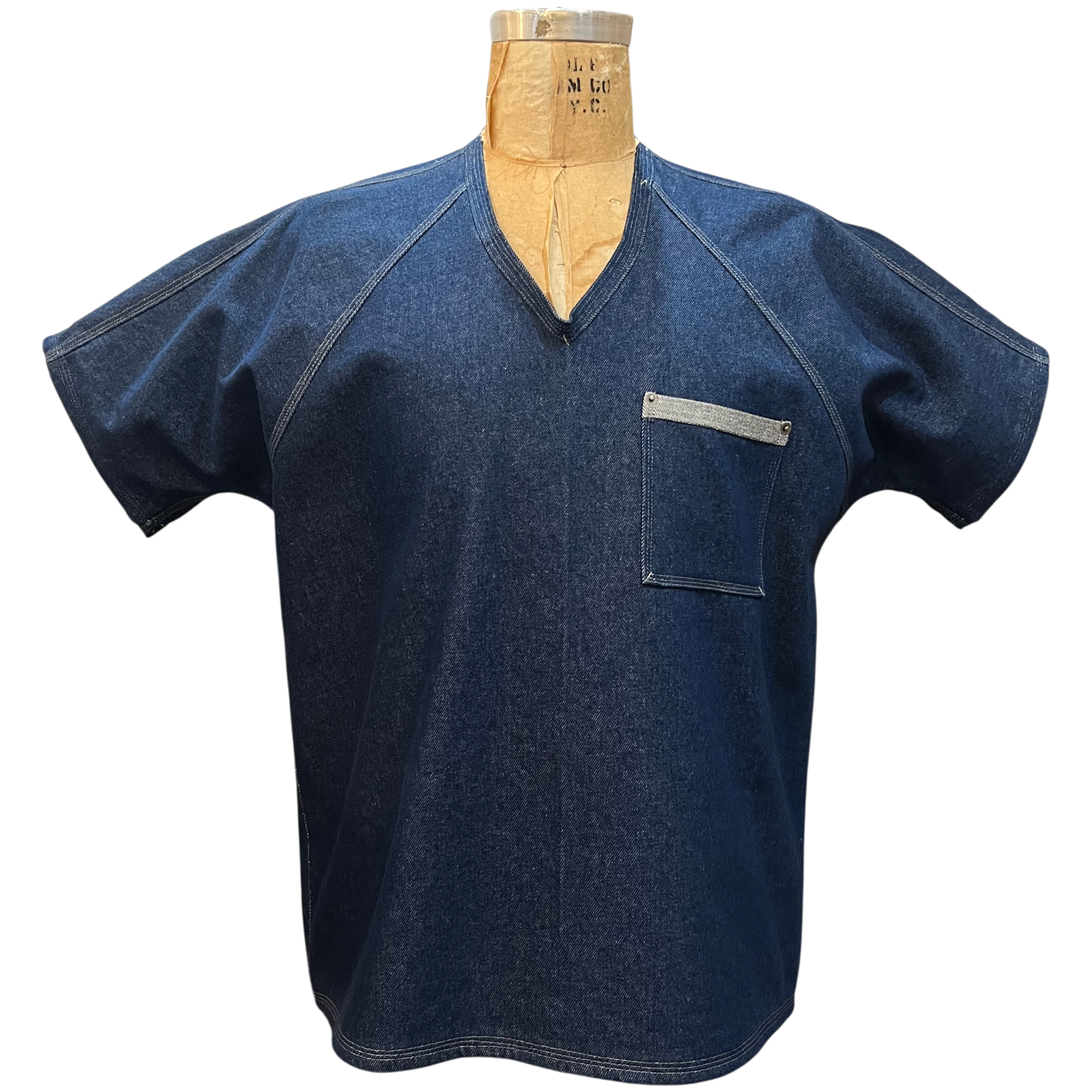 V Neck Denim Prison Top