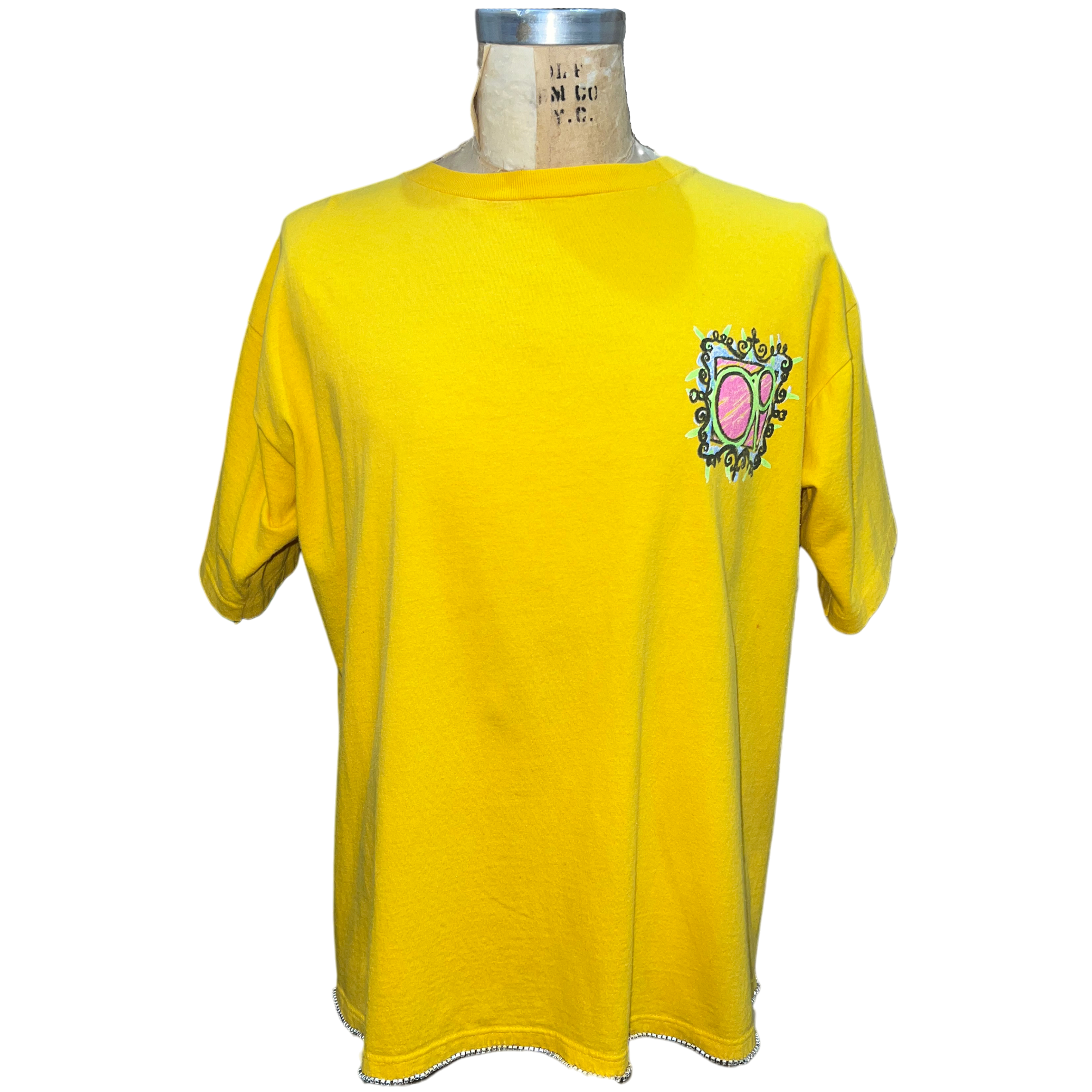 Yellow Op Diamante T-Shirt