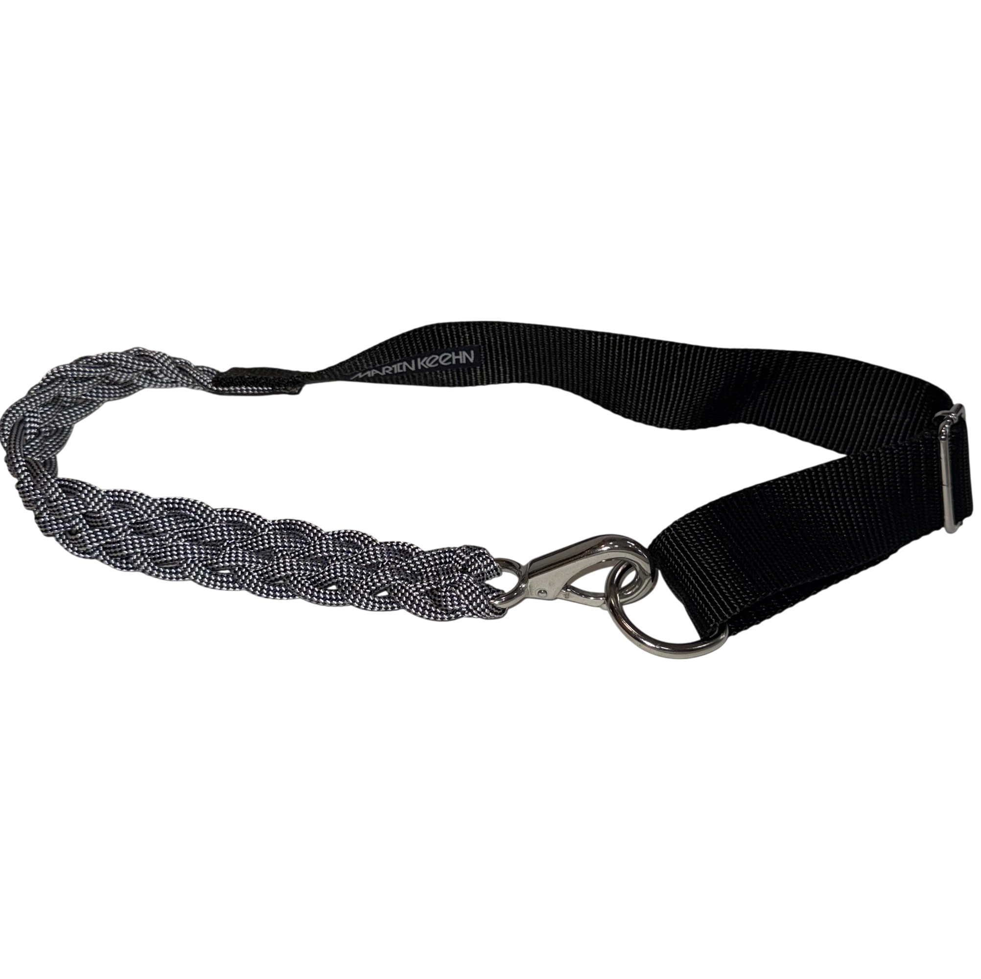 Wide Braid Stainless Steel Snap Lever Belt