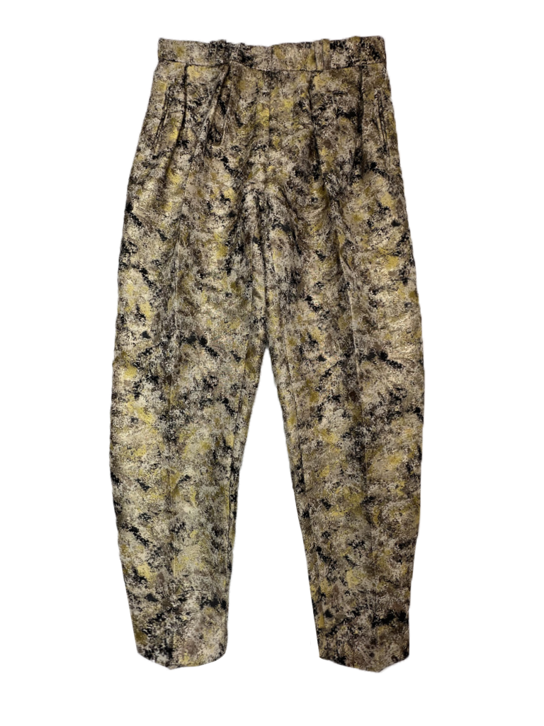 Metallic Camo Pleated Pants