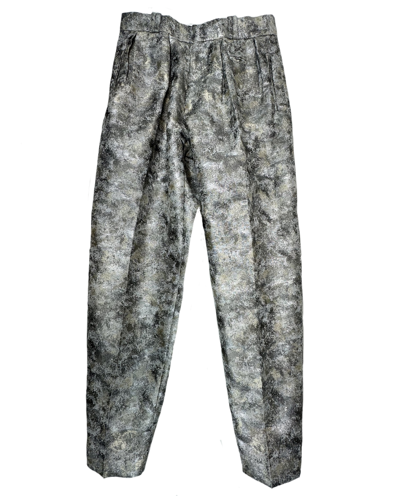 Metallic Camo Pleated Pants